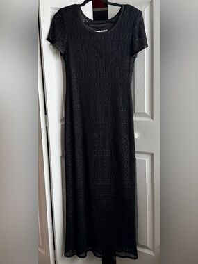 Vintage Jessica Howard Black Knit Maxi Dress